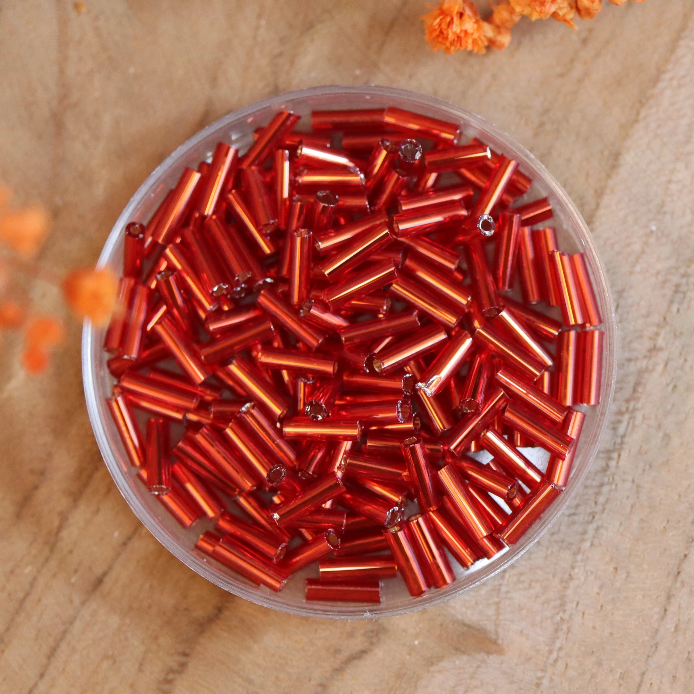 Bugle kralen red 5 gram