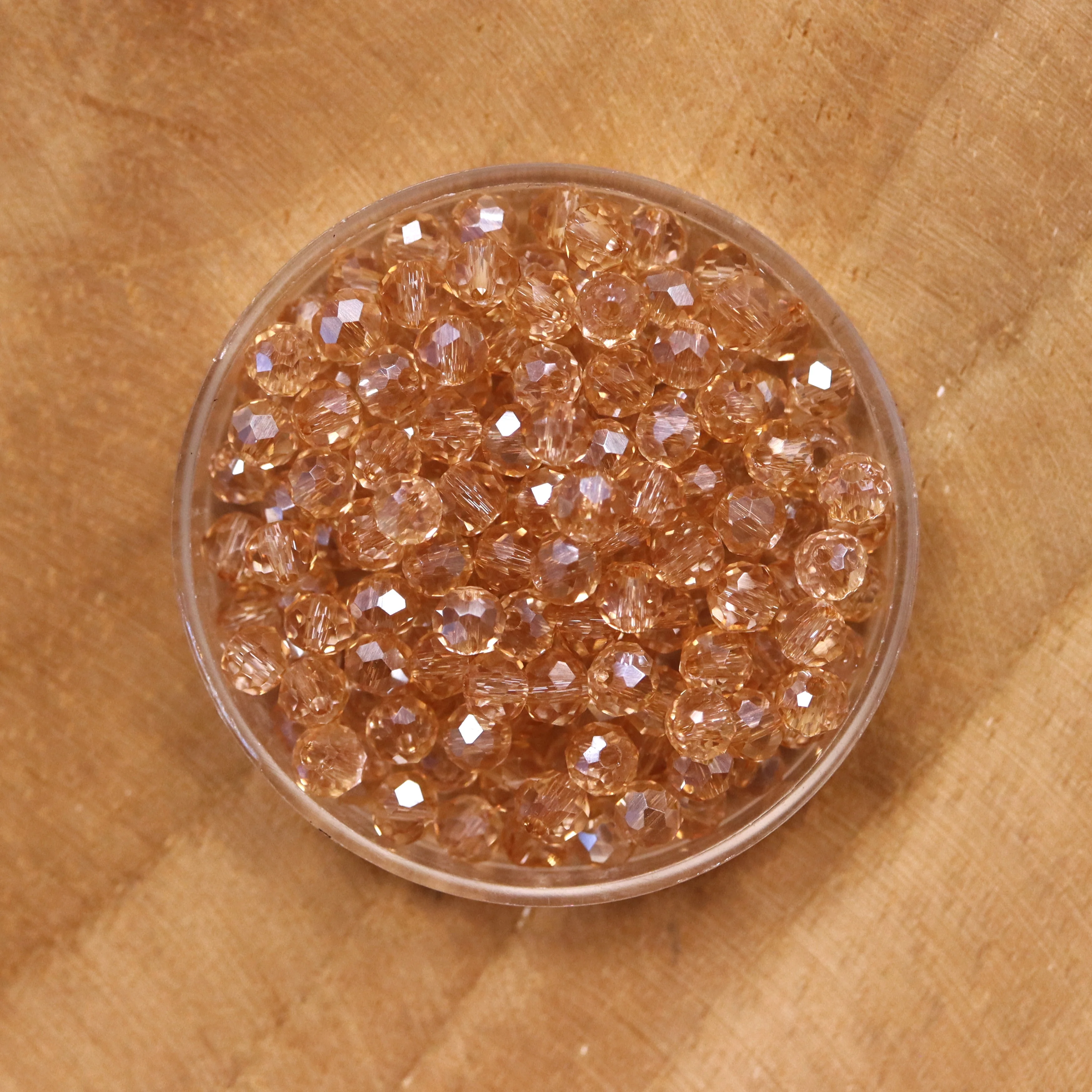 Rondel facetkralen 3x4 mm - Pink topaz
